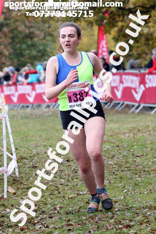 Womens under-17s National Cross Country Relay, Berry Hill Park, Mansfield. Photo:  David T. Hewitson/Sports for All Pics